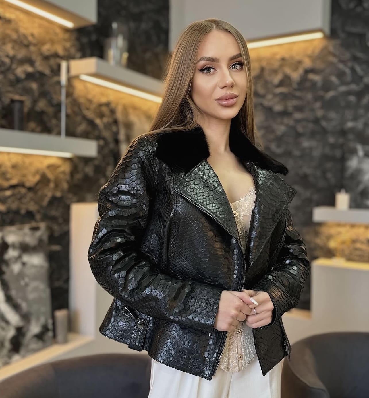Куртка питон норка Rich