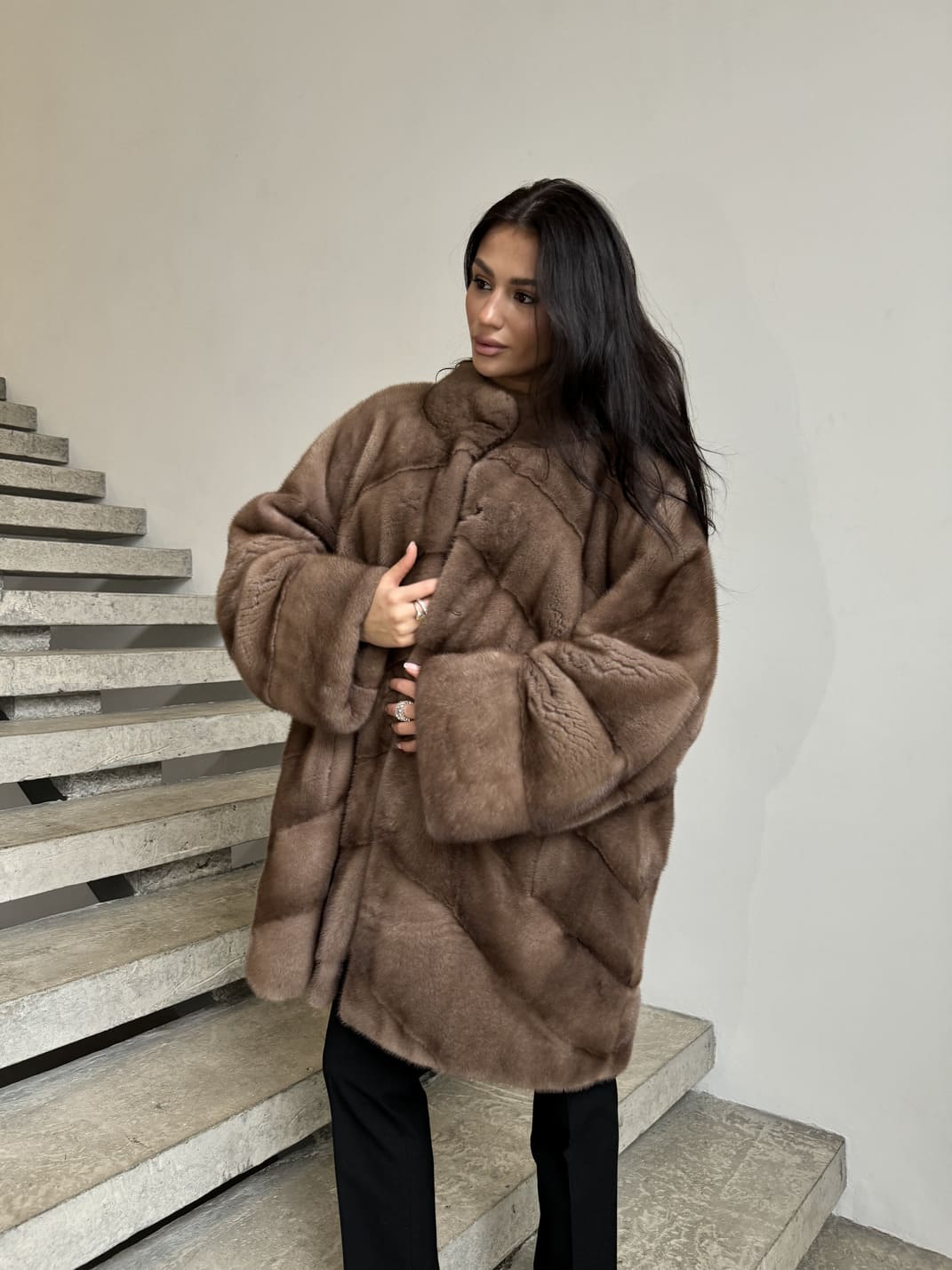 Напівшубок норка Black Nafa Pastel