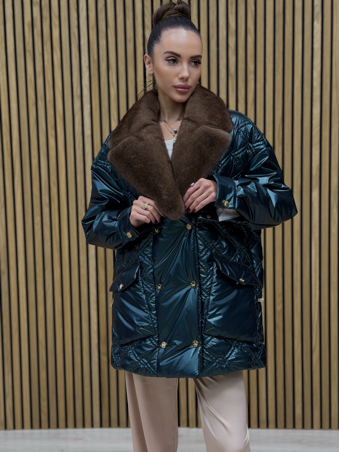 Пуховик норка Izumrud Mink