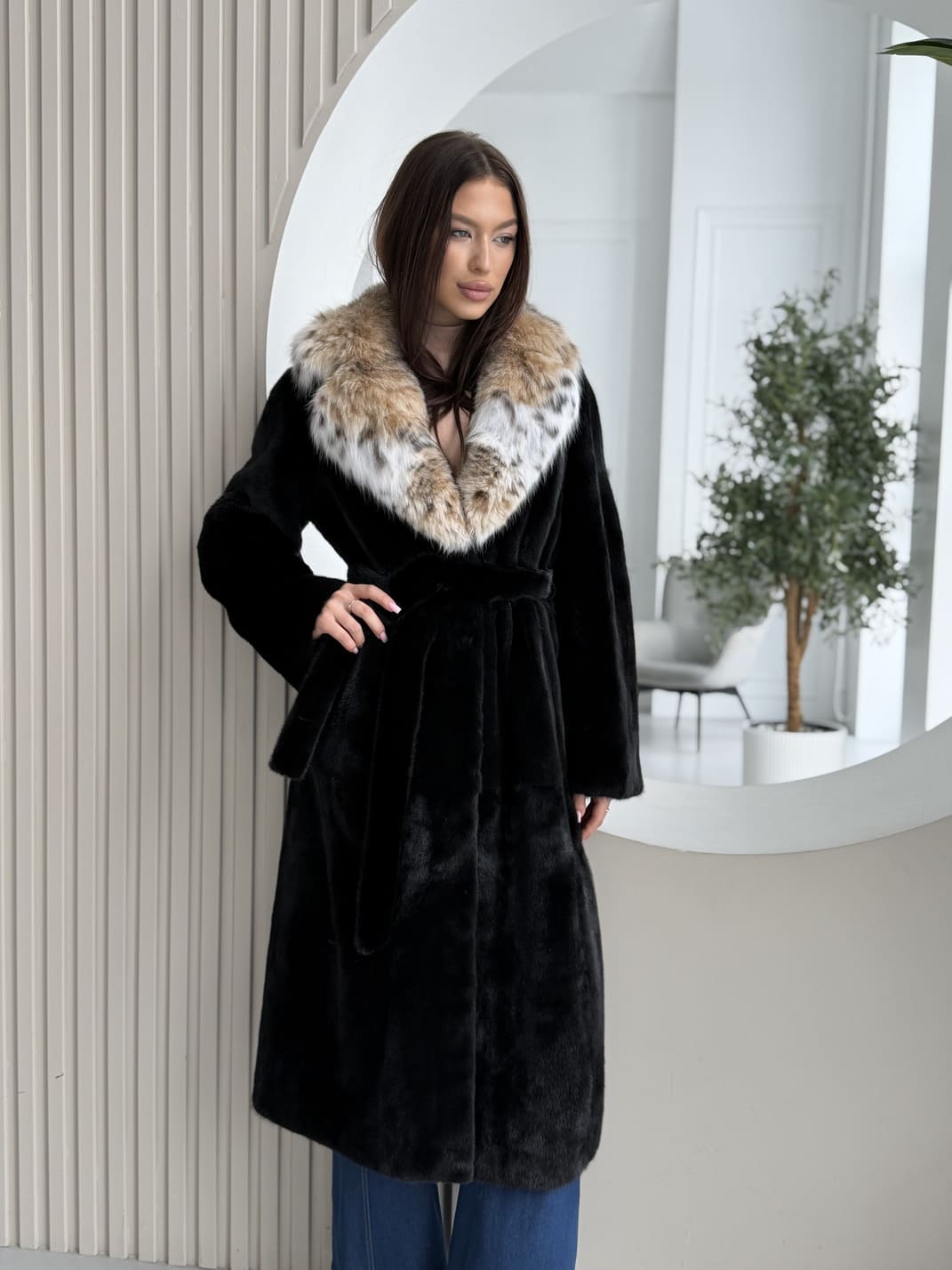 Шуба норка рись MAXMARA