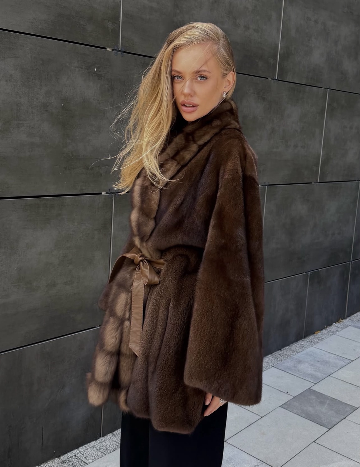 Полушубок норка соболь BROWN — фото 3