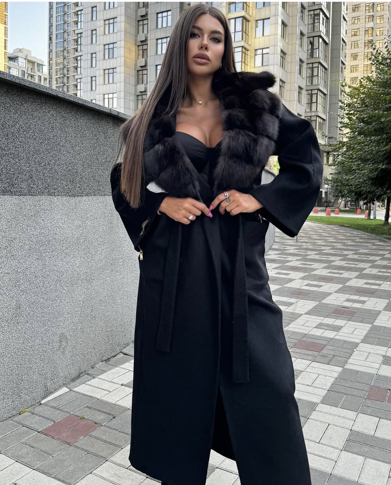 Пальто альпака соболь MaxMara