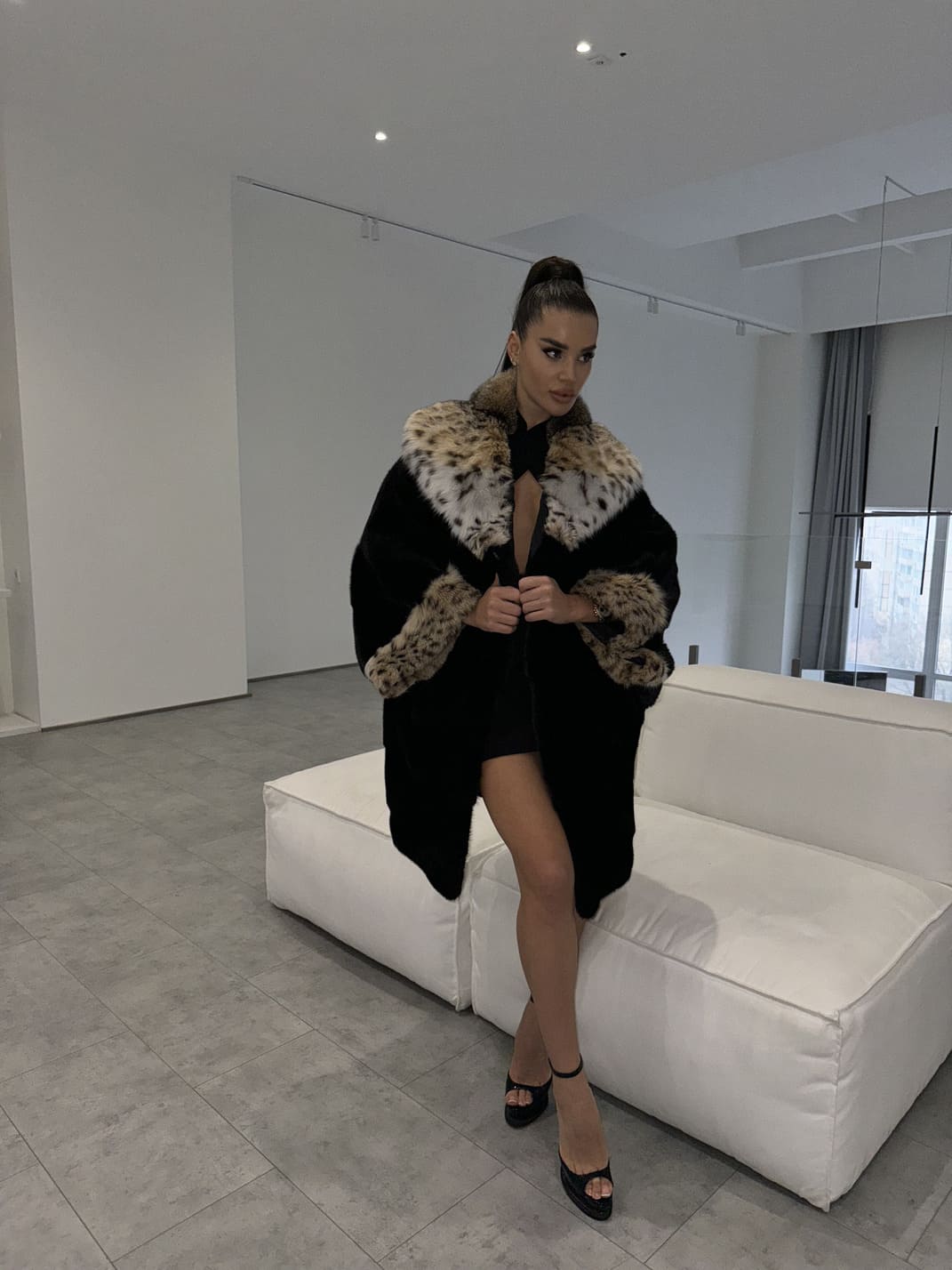 Шуба норка рись Mink male